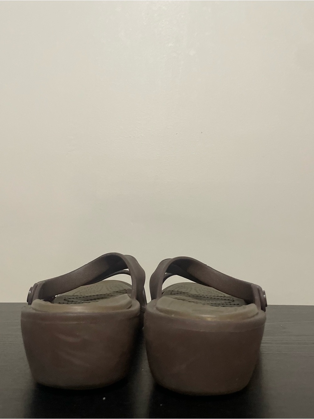 CROCS Women's Brown Slip-On Wedge Sandals | Size 9 - Picture 3 of 9